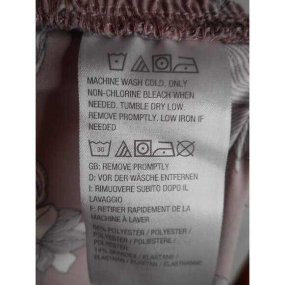 QVC LOGO Lori Goldstein Wide leg Capri Pants Sz 20W floral Dusty mauve - Picture 7 of 8